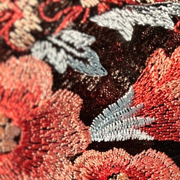 Guess SZ M Black Embroidered Mesh 80's Dress Boho Whimsigoth Fairy Sexy Y2K - Picture 11 of 15